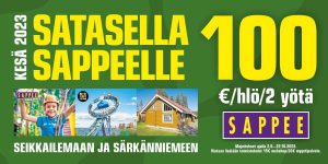 Kesän Satasella Sappeelle paketti sisältää kahden yön majoituksen lisäksi kahden päivän seikkailupuistoliput sekä yhden rannekkeen Särkänniemeen, vain 100 €/ hlö